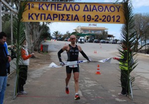 2012 02 19 duathlon kyparissia finish Grigoris Skoularikis