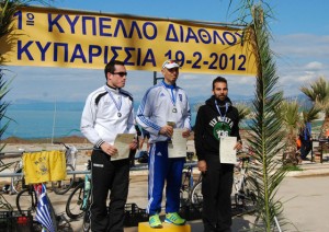 2012 02 19 duathlon kyparissia podium Grigoris Skoularikis