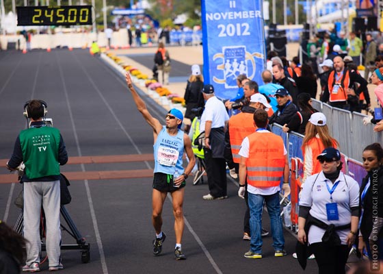 Grigoris Skoularikis Athens Classic Marathon 2012 finish