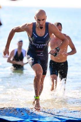 Grigoris Skoularikis triathlon swim exit